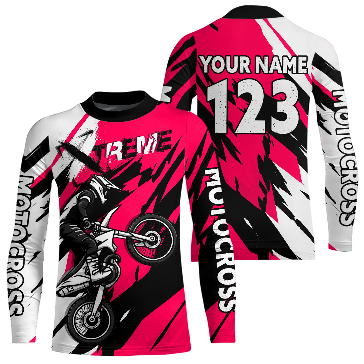 Custom Pink Motocross Racing Jersey Custom Women Kid Men Dirt Bike Off road Shirt XM472