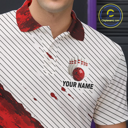 Red Bowling Shirts for Women Men Custom Bowling Jerseys Polo $ 1/4 Zip for Team MBL219