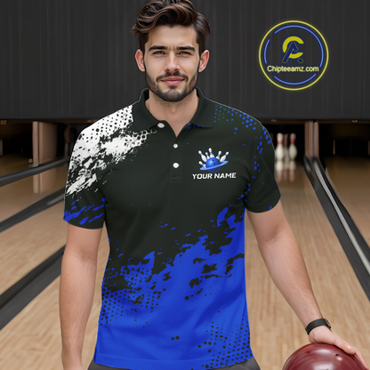 Blue Custom Bowling Shirts for Women Men Bowling Jersey Polo&1/4 Zip Shirt for Team MBL224