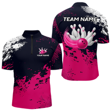 Load image into Gallery viewer, Pink Custom Bowling Shirts for Women Men Bowling Jersey Polo&amp;1/4 Zip Shirt for Team MBL224