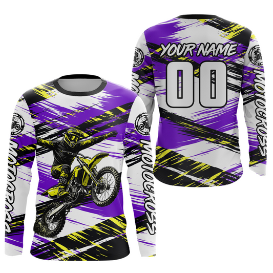 Custom Purple Motocross Jersey for Men Kid Women Dirt Bike Racing Jersey Riding Shirt XM480