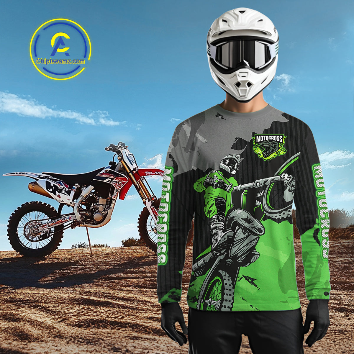 Green Custom Motocross Racing Jersey for Kid Men Women Dirt Bike Shirts Moto Shirt XM478
