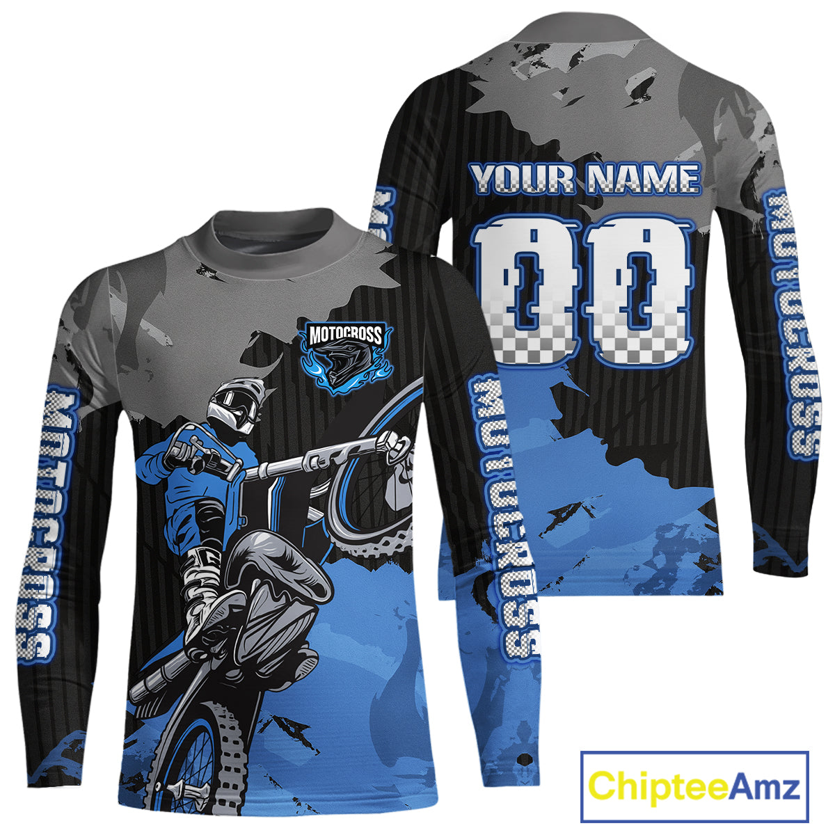 Blue Custom Motocross Racing Jersey for Kid Men Women Dirt Bike Shirts Moto Shirt XM478