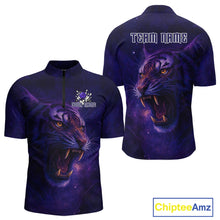 Load image into Gallery viewer, Purple Tiger Bowling Shirts for Team Men Women Custom Bowling Jersey Polo &amp; 1/4 Zip Shirt MBL189
