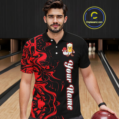 Funny Beer Bowling Shirts Team Women Men Custom Red Bowling Jersey for Bowler MBL250