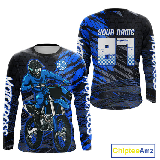 Blue Motocross Racing Jersey Kids Women Men Custom Dirt Bike Shirts Motorcycle Shirt XM494