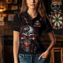 Load image into Gallery viewer, Custom Thunder Skull Darts Board Dart Shirts for Women Darts Team Jerseys Polo &amp; 1/4 Zip NNT134