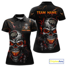 Load image into Gallery viewer, Custom Thunder Skull Darts Board Dart Shirts for Women Darts Team Jerseys Polo &amp; 1/4 Zip NNT134