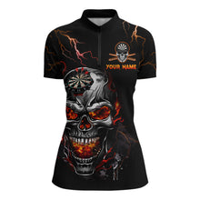 Load image into Gallery viewer, Custom Thunder Skull Darts Board Dart Shirts for Women Darts Team Jerseys Polo &amp; 1/4 Zip NNT134