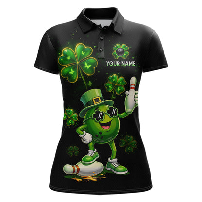 Funny St Patrick Day Bowling Bowling Jersey for Women Bowling Team Shirts Polo & 1/4 Zip HNT192
