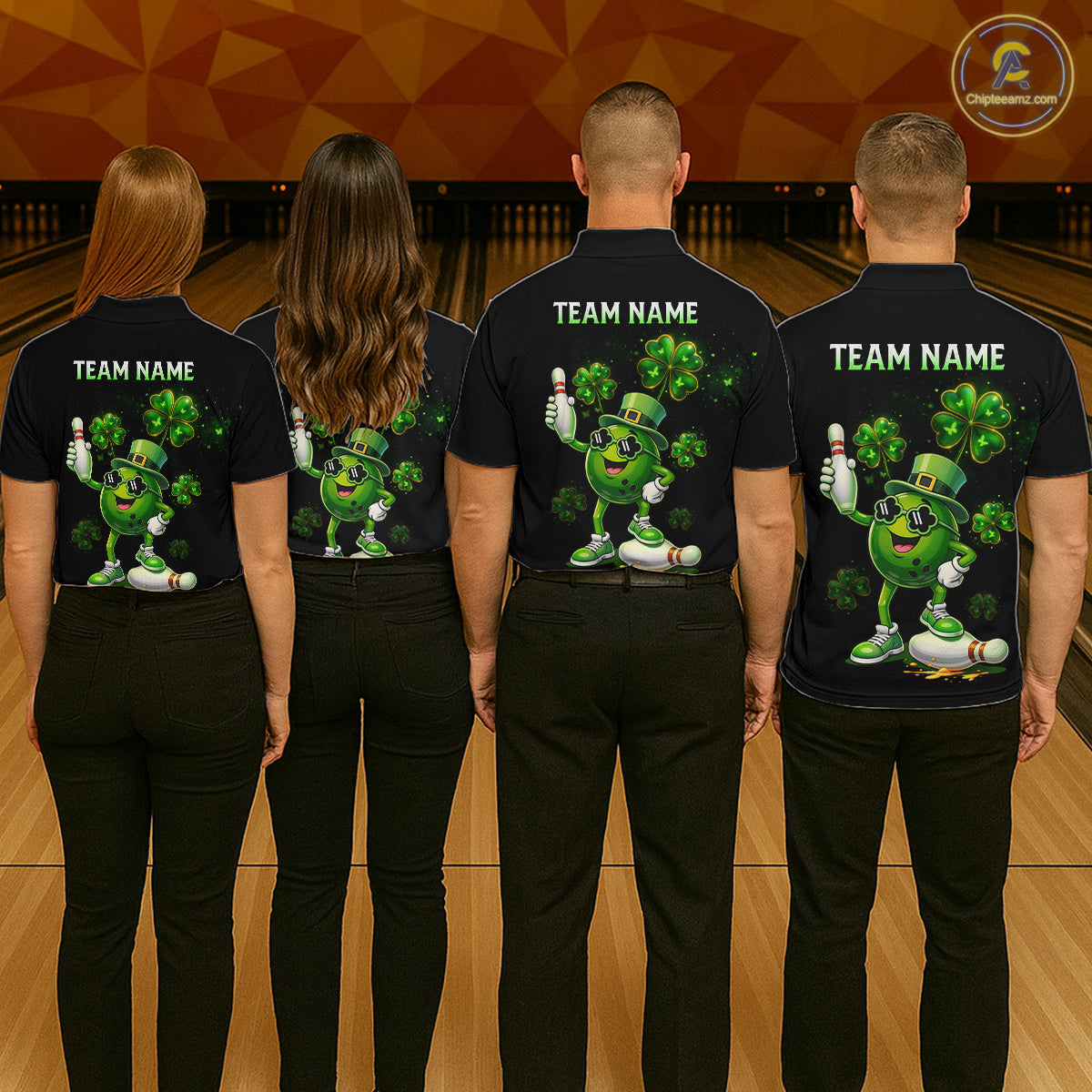 Funny St Patrick Day Bowling Bowling Jersey for Men Bowling Team Shirts Polo & 1/4 Zip HNT192