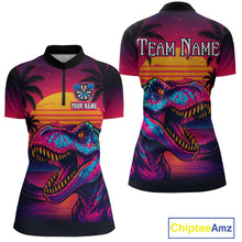 Load image into Gallery viewer, Custom Neon Dinosaur Dart Shirts For Women Dart Board Gifts Darts Team Jerseys Dart League NNT161