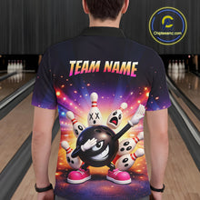 Load image into Gallery viewer, Custom Galaxy Funny Bowling Jersey for Men Bowling Tournament Polo &amp; 1/4 Zip Bowling Team Shirts HNT217