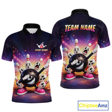 Load image into Gallery viewer, Custom Galaxy Funny Bowling Jersey for Men Bowling Tournament Polo &amp; 1/4 Zip Bowling Team Shirts HNT217