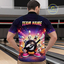 Load image into Gallery viewer, Custom Galaxy Funny Bowling Jersey for Men Bowling Tournament Polo &amp; 1/4 Zip Bowling Team Shirts HNT217