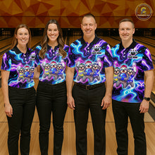 Load image into Gallery viewer, Custom Funny Sloth Bowling Jersey for Women Purple Blue Neon Bowling Team Shirts Bowling League HNT307