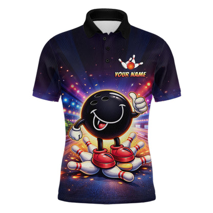 Custom Funny Bowling Jersey for Men Bowling Tournament Polo & 1/4 Zip Bowling Team Shirts HNT221