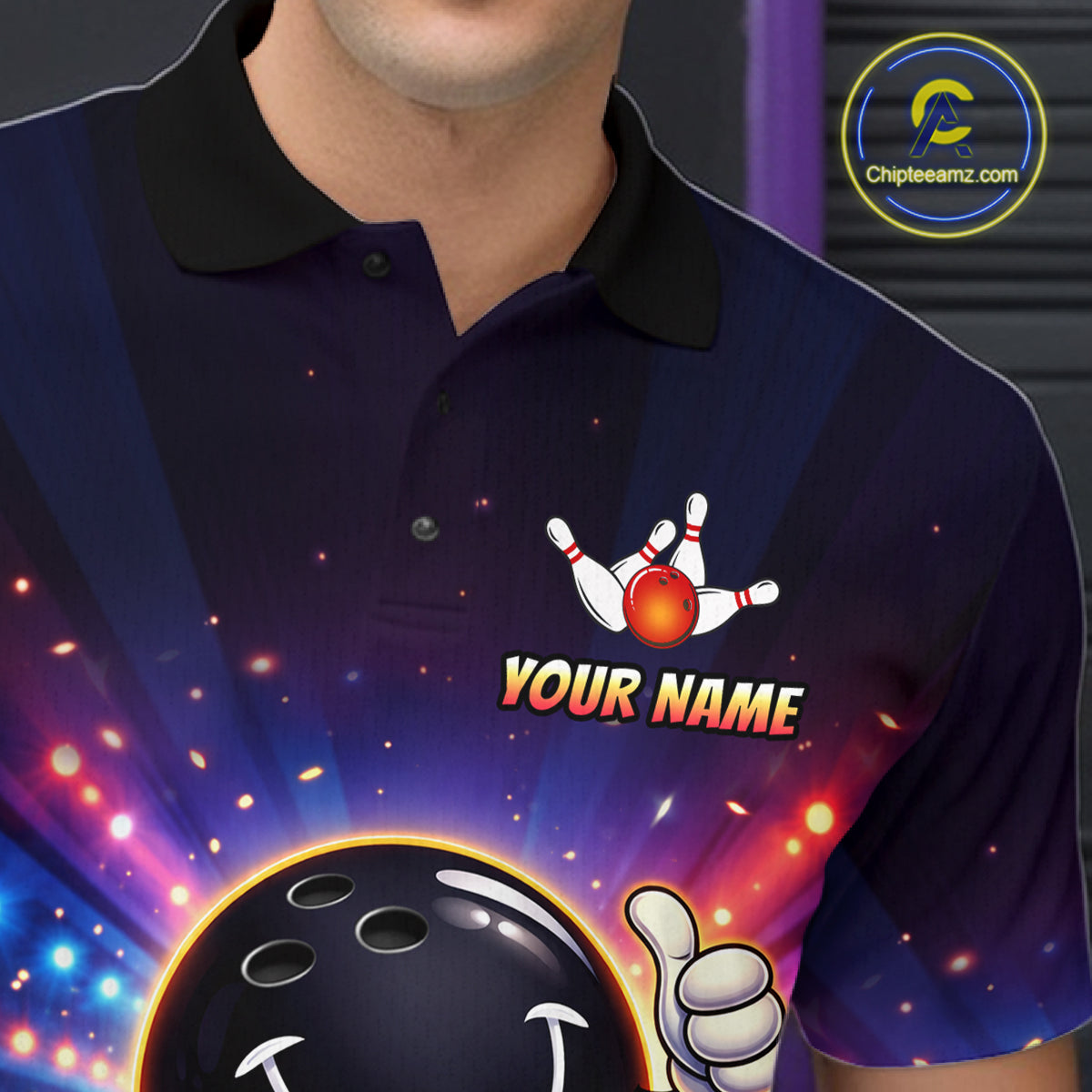 Custom Funny Bowling Jersey for Men Bowling Tournament Polo & 1/4 Zip Bowling Team Shirts HNT221