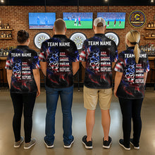 Load image into Gallery viewer, Custom US Flag Aim Shoot Swear Repeat Darts Shirt for Men Darts Team Jerseys Polo &amp; 1/4 Zip NNT114