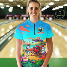 Load image into Gallery viewer, Custom Summer Bowling Jersey for Women Unisex Bowling Shirts for Team Polo &amp; 1/4 Zip HNT243