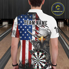 Load image into Gallery viewer, Custom American Flag Eagle Dart Shirts for Men Darts Team Jerseys Polo &amp; 1/4 Zip NNT138