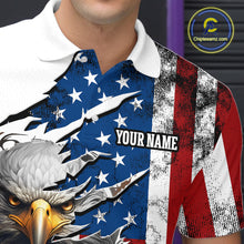 Load image into Gallery viewer, Custom American Flag Eagle Dart Shirts for Men Darts Team Jerseys Polo &amp; 1/4 Zip NNT138