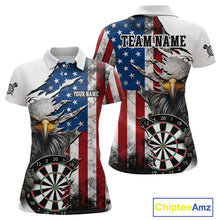 Load image into Gallery viewer, Custom American Flag Eagle Dart Shirts for Women Darts Team Jerseys Polo &amp; 1/4 Zip NNT138