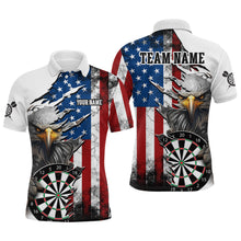 Load image into Gallery viewer, Custom American Flag Eagle Dart Shirts for Men Darts Team Jerseys Polo &amp; 1/4 Zip NNT138