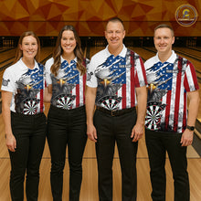 Load image into Gallery viewer, Custom American Flag Eagle Dart Shirts for Women Darts Team Jerseys Polo &amp; 1/4 Zip NNT138