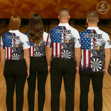 Load image into Gallery viewer, Custom American Flag Eagle Dart Shirts for Men Darts Team Jerseys Polo &amp; 1/4 Zip NNT138