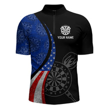 Load image into Gallery viewer, Custom US Flag Dart Shirt For Men, Patriotic Dart Jersey Dart Tournament Retro Darts Board NNT117