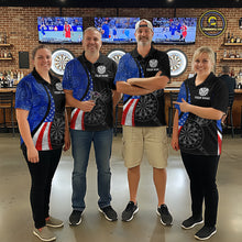 Load image into Gallery viewer, Custom US Flag Dart Shirt For Men, Patriotic Dart Jersey Dart Tournament Retro Darts Board NNT117