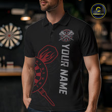 Load image into Gallery viewer, Custom Skull US Flag Dart Shirts For Men Dart Board Shirts Polo &amp; 1/4 Zip Dart Jersey Team NNT127