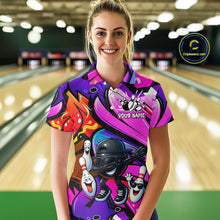 Load image into Gallery viewer, Custom Funny Bowling Jersey for Women Bowling Uniform Bowling Team Shirts Polo &amp; 1/4 Zip HNT130