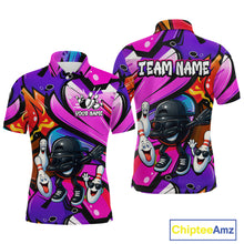 Load image into Gallery viewer, Custom Funny Bowling Jersey for Men Bowling Uniform Bowling Team Shirts Polo &amp; 1/4 Zip HNT130