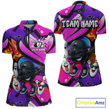 Load image into Gallery viewer, Custom Funny Bowling Jersey for Women Bowling Uniform Bowling Team Shirts Polo &amp; 1/4 Zip HNT130