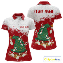 Load image into Gallery viewer, Custom Funny Christmas Bowling Jersey for Women Bowling Team Shirts Polo &amp; 1/4 Zip HNT131