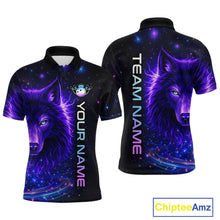 Load image into Gallery viewer, Custom Galaxy Wolf Bowling Jersey for Men Bowling Uniform Polo &amp;1/4 Zip Bowling Team Shirts HNT251