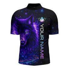 Load image into Gallery viewer, Custom Galaxy Wolf Bowling Jersey for Men Bowling Uniform Polo &amp;1/4 Zip Bowling Team Shirts HNT251