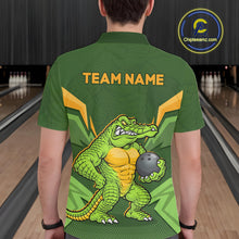 Load image into Gallery viewer, Personalized Funny Crocodile Bowling Shirt Alligator Bowling Jersey for Men Polo &amp; 1/4 Zip HNT209