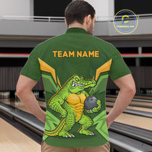 Load image into Gallery viewer, Personalized Funny Crocodile Bowling Shirt Alligator Bowling Jersey for Men Polo &amp; 1/4 Zip HNT209