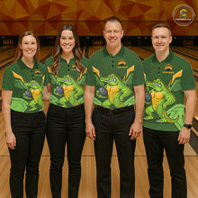 Load image into Gallery viewer, Personalized Funny Crocodile Bowling Shirt Alligator Bowling Jersey for Men Polo &amp; 1/4 Zip HNT209
