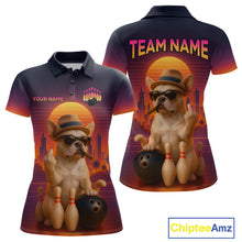 Load image into Gallery viewer, Custom Funny Dog Bowling Jersey for Women Bowling Uniform Polo &amp; 1/4 Zip Bowling Team Shirts HNT135