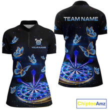 Load image into Gallery viewer, Custom Galaxy Butterflies Darts Board Dart Shirts For Women Darts Team Jerseys Dart League NNT151