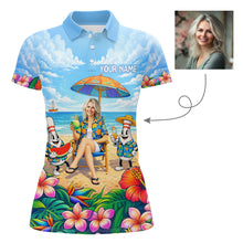 Load image into Gallery viewer, Custom Photo Funny Summer Bowling Jersey for Women Bowling Team Shirts Polo &amp; 1/4 Zip HNT258
