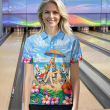 Load image into Gallery viewer, Custom Photo Funny Summer Bowling Jersey for Women Bowling Team Shirts Polo &amp; 1/4 Zip HNT258