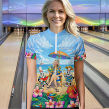 Load image into Gallery viewer, Custom Photo Funny Summer Bowling Jersey for Women Bowling Team Shirts Polo &amp; 1/4 Zip HNT258