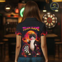 Load image into Gallery viewer, Custom Funny Cat Dart Shirts For Women Retro Dart Board Shirts Polo &amp; 1/4 Zip Dart Jersey Team NNT123