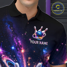 Load image into Gallery viewer, Galaxy Bowling Jersey for Men Bowling League Polo &amp; 1/4 Zip Custom Bowling Team Shirts HNT228