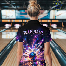 Load image into Gallery viewer, Galaxy Bowling Jersey for Women Bowling League Polo &amp; 1/4 Zip Custom Bowling Team Shirts HNT228
